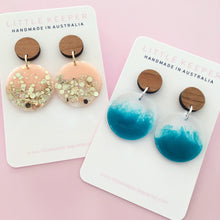 Load image into Gallery viewer, Inked Disk Drop Earrings