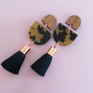 Acrylic Single Drop Tassel Earrings