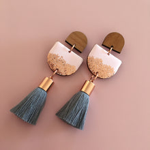 Load image into Gallery viewer, Inked Single Drop Tassel Earrings