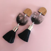 Load image into Gallery viewer, Inked Single Drop Tassel Earrings