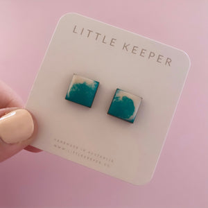 Inked Square Studs