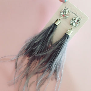 Ostrich Feather Earrings