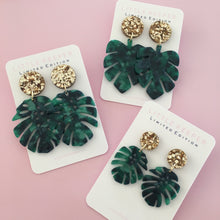 Load image into Gallery viewer, Monstera &amp; Leaf Earrings