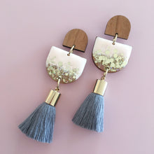 Load image into Gallery viewer, Inked Single Drop Tassel Earrings