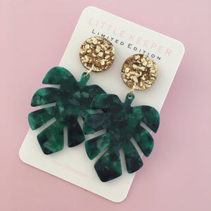 Monstera & Leaf Earrings