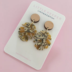 Mini Monstera Earrings