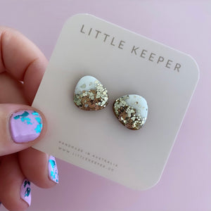 Inked Pebble Studs