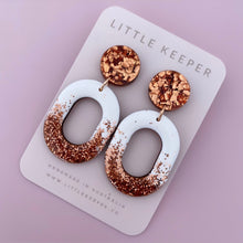 Load image into Gallery viewer, Inked Oval Drop Earrings
