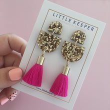 Load image into Gallery viewer, Acrylic Single Drop Tassel Earrings