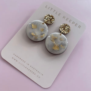 Inked Disk Drop Earrings