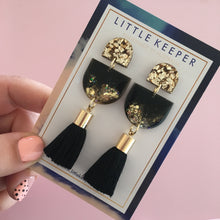 Load image into Gallery viewer, Inked Single Drop Tassel Earrings