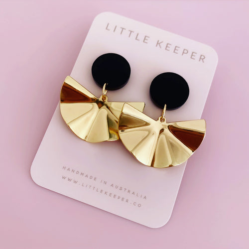 Golden Fan Earrings