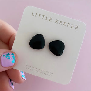 Inked Pebble Studs