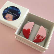 Load image into Gallery viewer, Inked Boxed Semicircle Earrings
