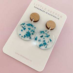 Inked Disk Drop Earrings