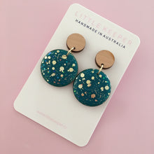 Load image into Gallery viewer, Inked Disk Drop Earrings
