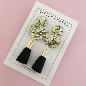 Acrylic Single Drop Tassel Earrings