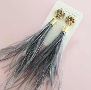Ostrich Feather Earrings