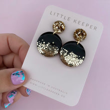 Load image into Gallery viewer, Inked Disk Drop Earrings