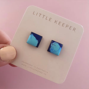 Inked Square Studs