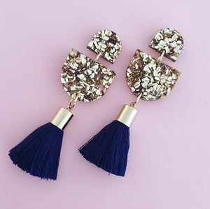 Acrylic Single Drop Tassel Earrings
