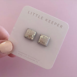 Inked Square Studs