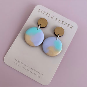 Inked Disk Drop Earrings