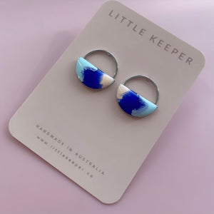 Minimalist Semi Circle inked Studs
