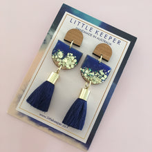Load image into Gallery viewer, Inked Single Drop Tassel Earrings