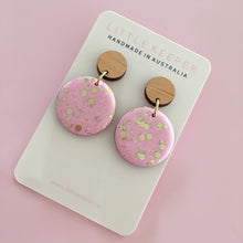 Load image into Gallery viewer, Inked Disk Drop Earrings