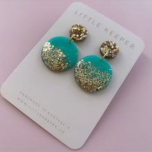 Load image into Gallery viewer, Inked Disk Drop Earrings