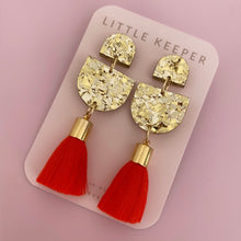 Load image into Gallery viewer, Acrylic Single Drop Tassel Earrings