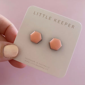 Inked Hexagon Studs