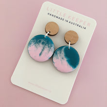 Load image into Gallery viewer, Inked Disk Drop Earrings