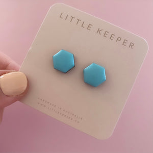Inked Hexagon Studs
