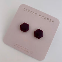 Load image into Gallery viewer, Inked Hexagon Studs