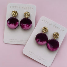 Load image into Gallery viewer, Inked Disk Drop Earrings