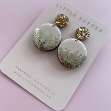 Load image into Gallery viewer, Inked Disk Drop Earrings