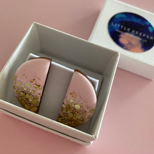 Inked Boxed Semicircle Earrings