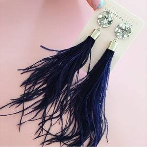 Ostrich Feather Earrings