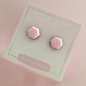Inked Hexagon Studs