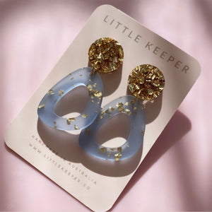 Gold Fleck Triangular Earrings