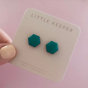 Inked Hexagon Studs