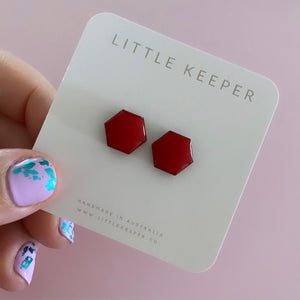 Inked Hexagon Studs