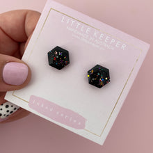 Load image into Gallery viewer, Inked Hexagon Studs