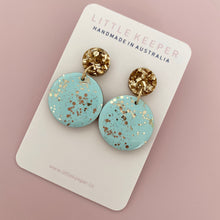 Load image into Gallery viewer, Inked Disk Drop Earrings